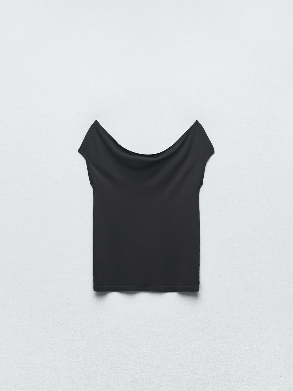 Zara Black Cowl Neck (fluid neckline) Knit Top. NWT